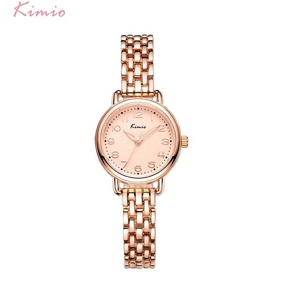 KIMIO Stainless Steel Women Watches Mother Of Pearl Dial Hollow Love Heart Rhinestone Ladies Bracelet Watch Casual Quartz Watch