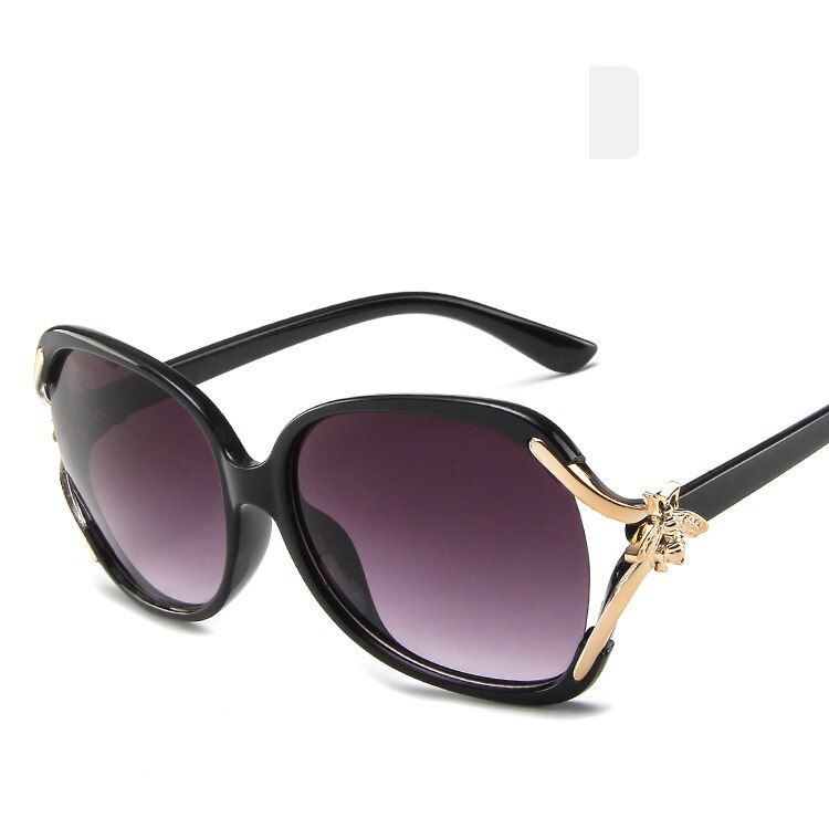 blackGIFANSEE bee sunglasses women oversized vintage luxury brand retro design gradient uv-proof uv400 sun glasses