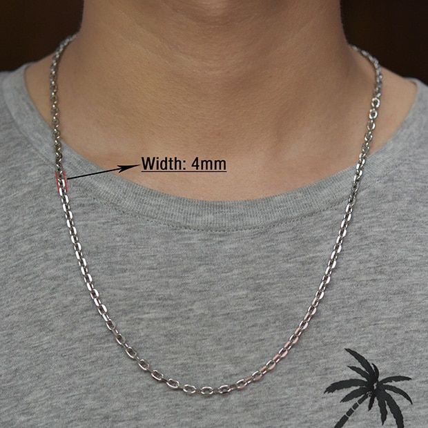 High Stainless Steel Chain Necklace Silver Color Charm Pendant Necklace Match Rolo Chain Necklace Jewelry Christmas Gift