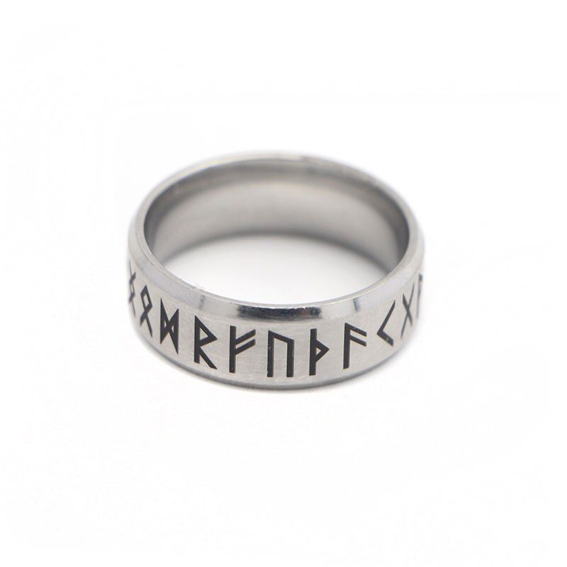 V291 Punk Fashion Style Viking Rune Ring Nordic Rune Mythology Jewelry Rings Amulet Gift For Women Men