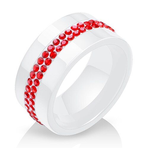 High Quality Black And White Simple Style Simply Crystal Ceramic Rings for Women