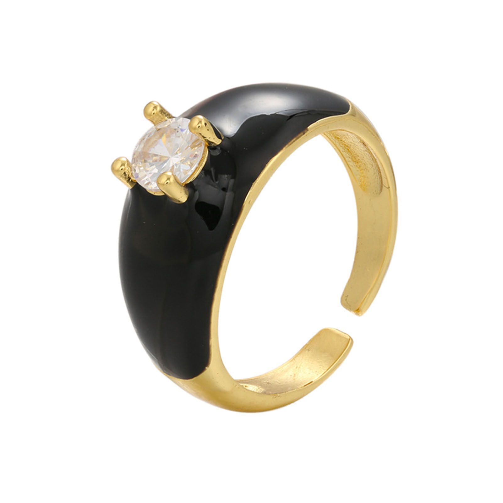 Women Ring Opening Rhinestone Opening Wide Finger Ring