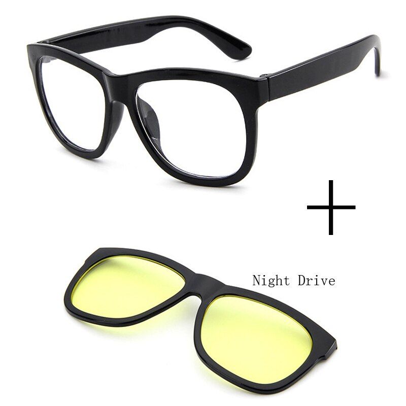 JY5946 frame clip 9magnet Clip on Sunglasses clip on glasses square Lens Men Women mirror clip Sun Glasses Night Vision Driving de sol