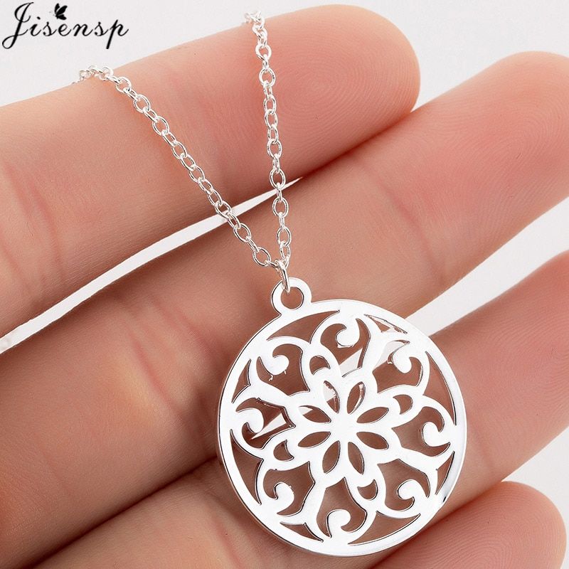 Jisensp Stainless Steel Deer Rabbit Pendant Necklace Women Boho Jewelry Cute Star Moon Chain Necklaces Collier Femme Wholesale