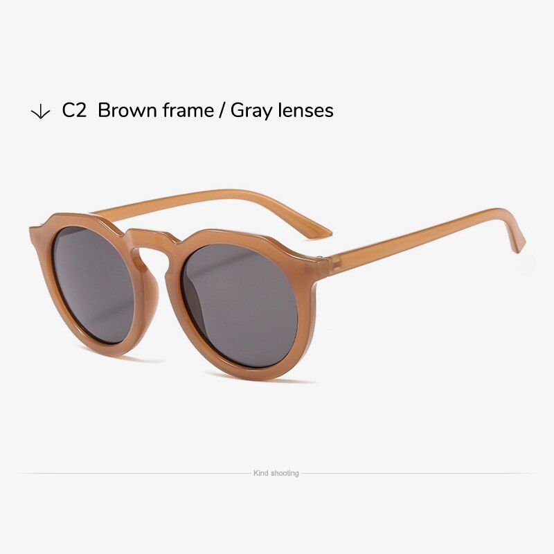 C2Toketorism fashionable women's sunglasses retro design quality round plastic yellow sunglasses 9133