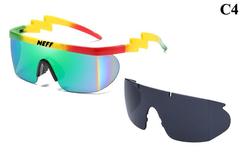 C4No BoxNew Fashion NEFF Sunglasses Men/Women Unisex Classic Brand Retro Sun Glasse Gafas De Sol Street 2 Lens Eyewear Feminino