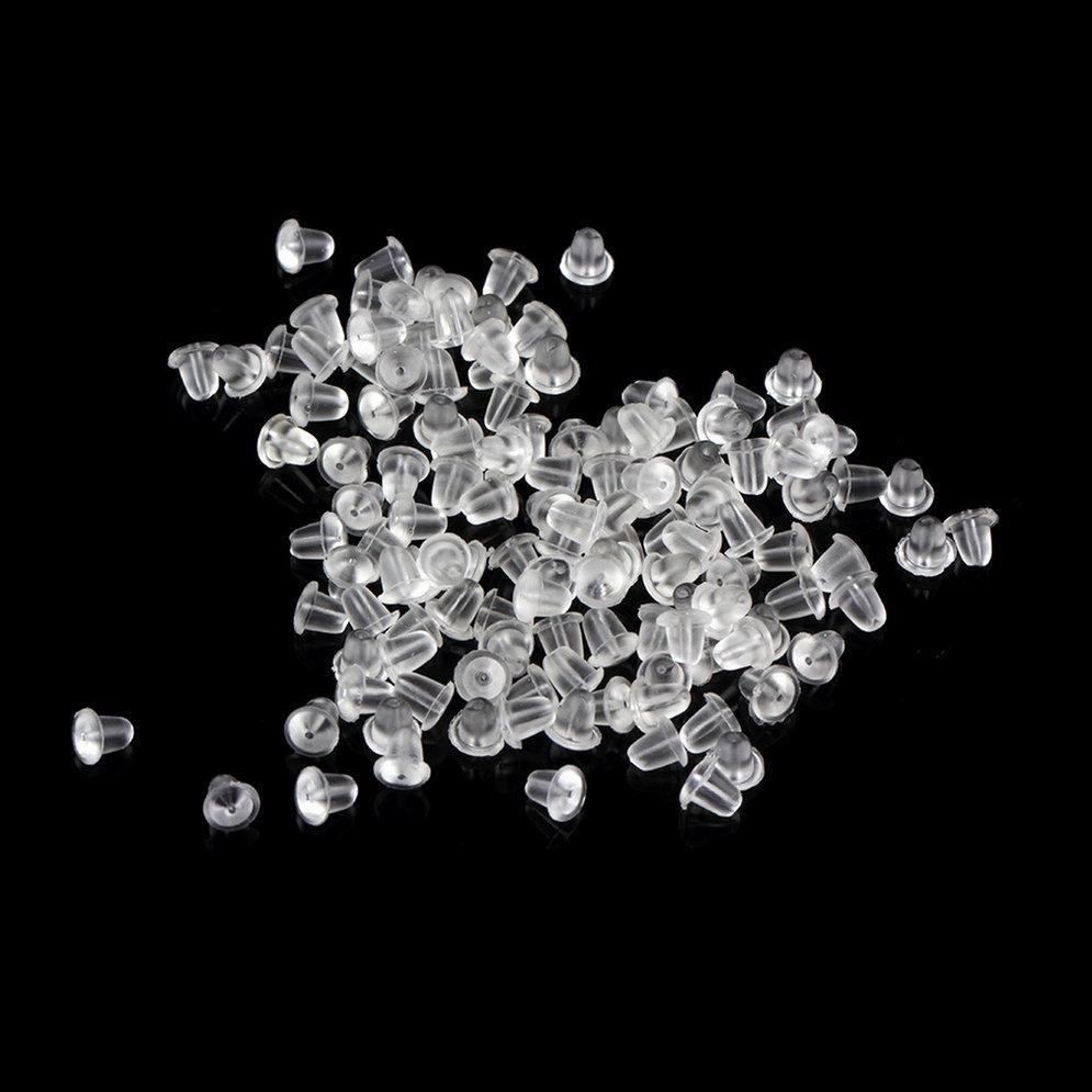 LALA 100pcs Bullet-shaped Rubber Earg Findings Bks Stoppers Ear Post Nut