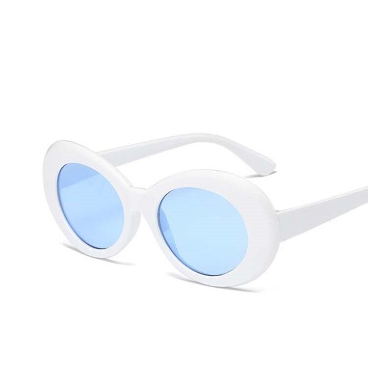 White blueCateye Women Sunglasses Classic Retro Vintage Oval Sunglasses For Women Brand Designer Eyewear Top Quality UV400 Oculos