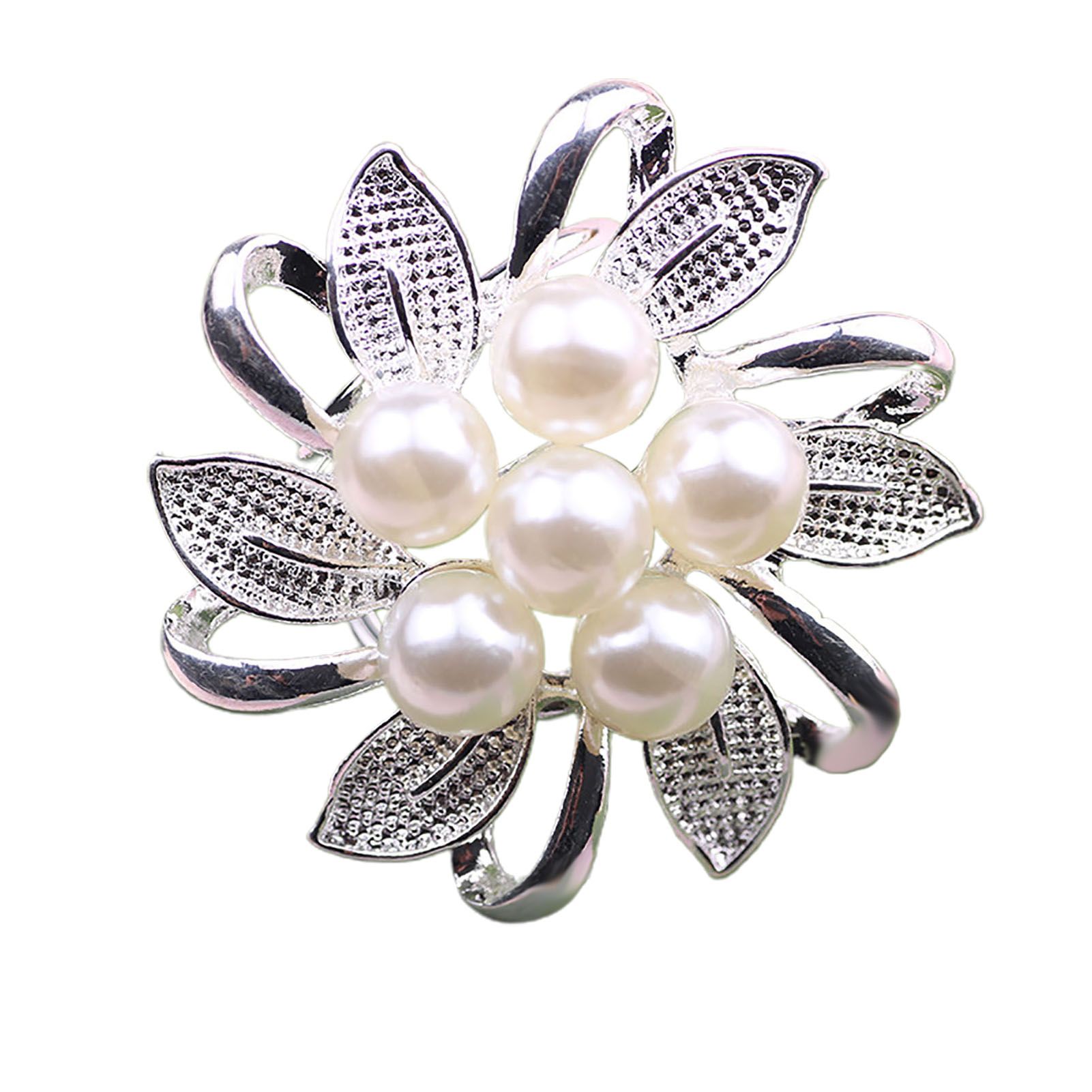 Scarf Buckle Hollow Imitation Pearls Flower Shape Scarf Holder