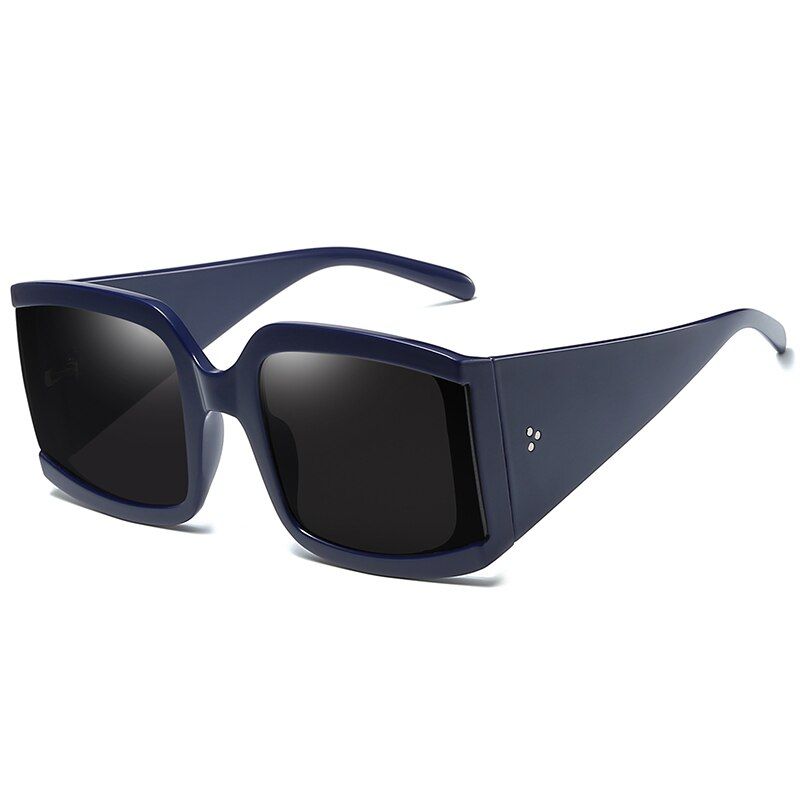 C2Blue BlackLuxury Oversized Square Sunglasses Men Women Brand Designer Vintage Big Frame Sun Glasses Women Mirror Shade Eyewear Oculos