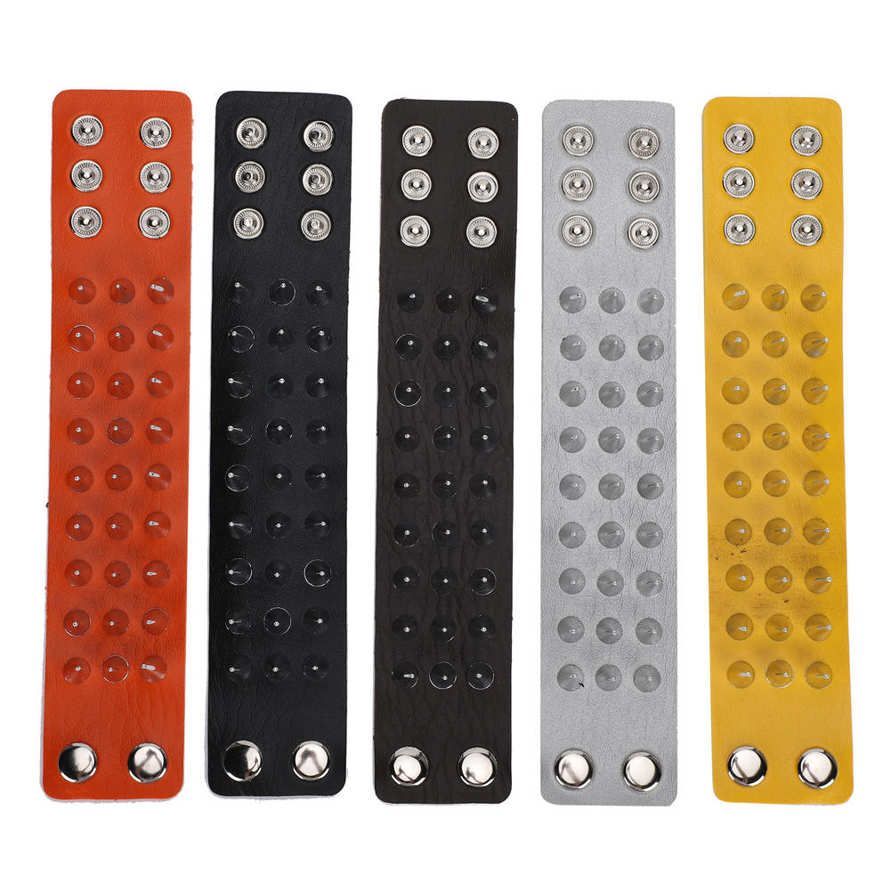 5pcs Punk Studded Rivet Bracelet Personalized Cuff Retro Metal Wristband