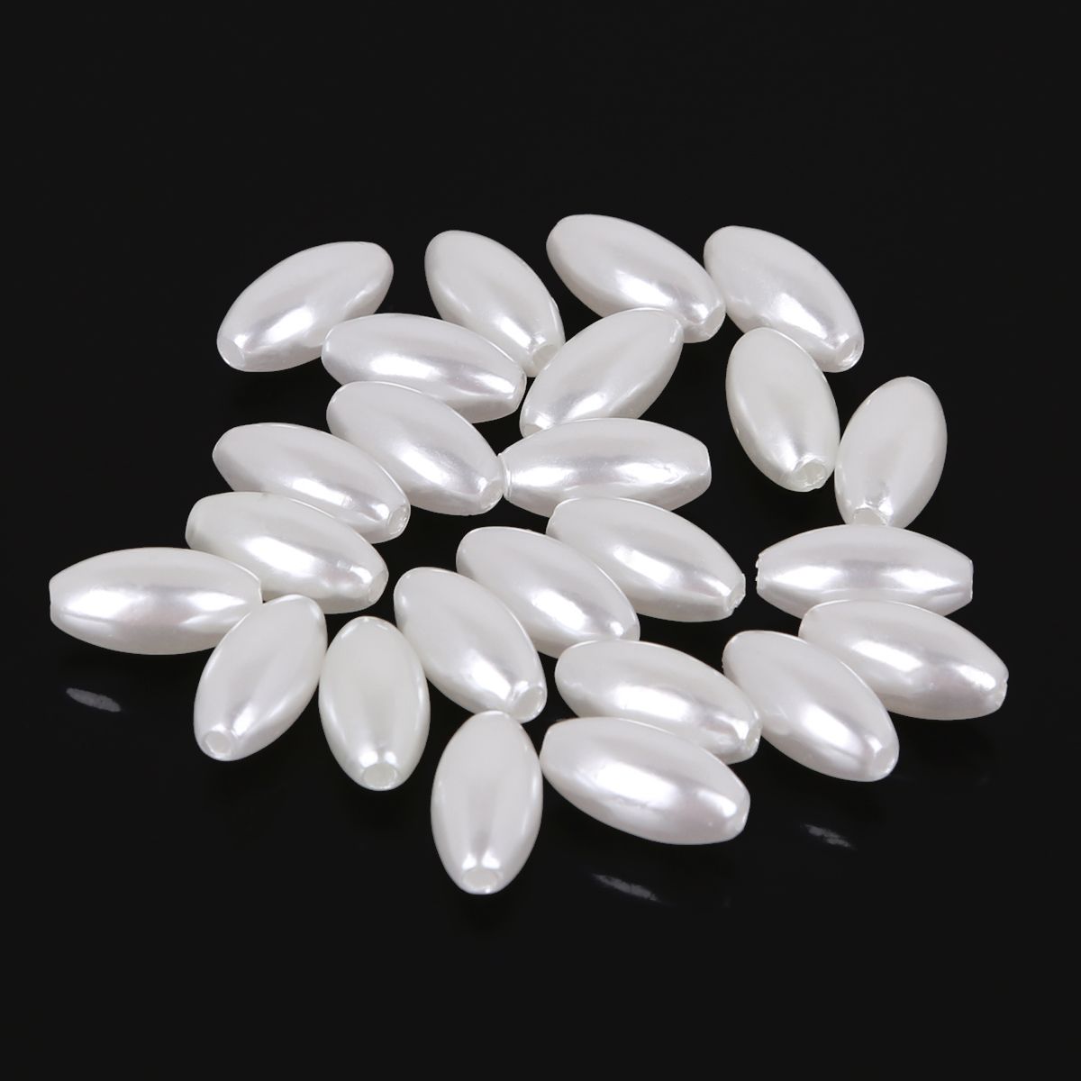 White Ivory Oval Drop Shape Imitation ABS Pearl Beads For Jewelry Making