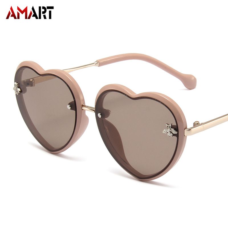 Baby Boy Girls Kids Love-Heart Frame Sunglasses Coating UV Protection Children Sport Glasses