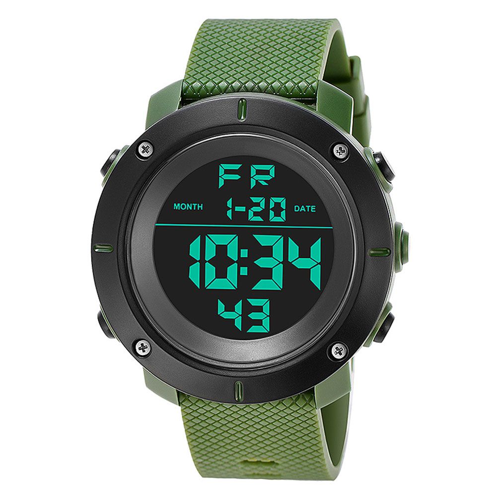 KAK Sports Casual Round Dial Waterproof Luminous Time Date Digital Wrist Watch