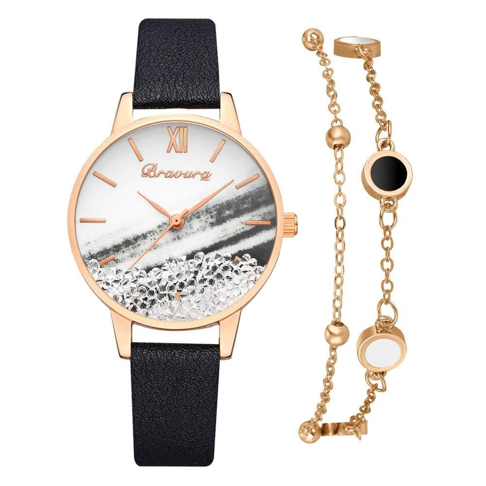 Fashion Bracelet Watches For Women Rhinestones Green Dial Dress Ladies Quartz Wristwatches Creative Watches Reloj Mujer