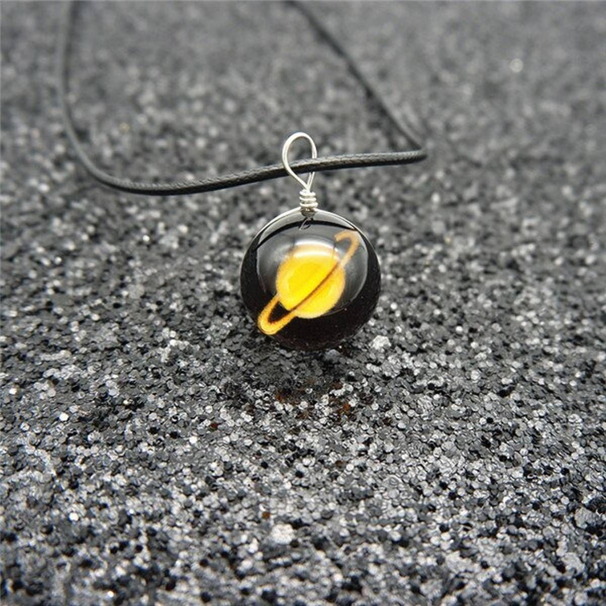 Nine Planets Star Constellation Ball Glass Necklace Women Lucky Wish Locket Jewelry