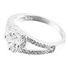 Fashion Women Heart Shape Rhinestone Hollow Band Finger Ring Wedding Jewelry