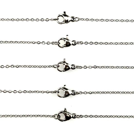 5x/lot 2mm Stainless Steel Chains Necklace 50cm 60cm 80cm 90cm Rainbow Silver Gold Color Link Chain Jewelry Making