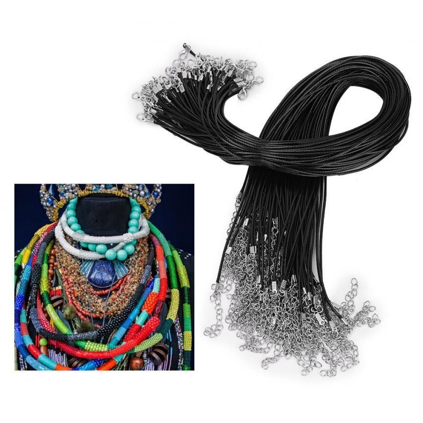 Professional 100pcs Lobster Clasp Wax Rope W d Thread Leat r Cord Neckl e DIY Fashion Charm Jewelry Making cessory