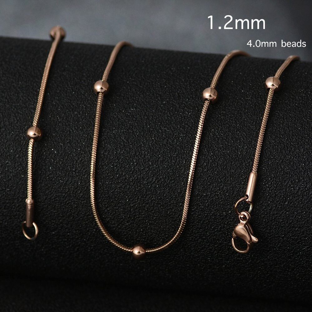 Vacuum Plating Silver Gold Rose Gold Filled Solid Necklace Curb Chains Link Men Stainless Steel Chain Male Female Accessories
