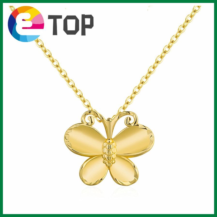 Korean Fashion Women'S Vietnamese Gold-Plated Butterfly Pendant Collarbone Necklace Imitation Gold Women'S Word Necklace Spring New Product
