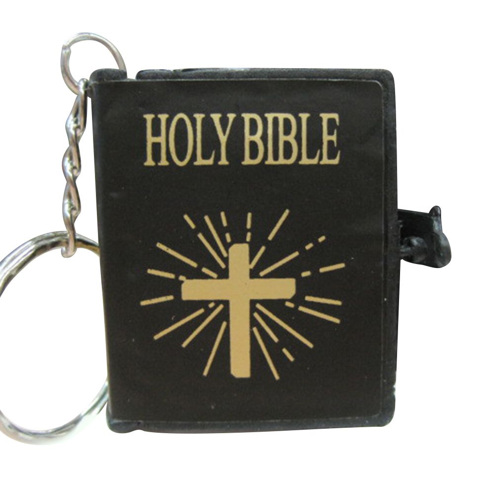 Mini Holy Bible Cross Pendant Keychain Religious Christian Keyring Decor Gifts