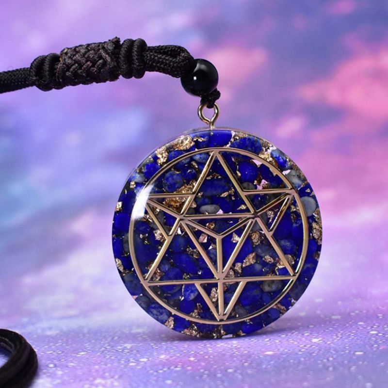 New Blue Orgonite Natural Crystal Seven Chakra Pendant Necklace Jewelry Gift