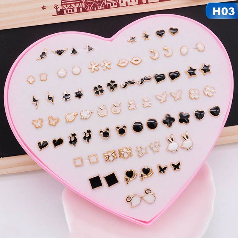 10Pcs/36pairs/Set Cute Children's Day Jewelry Plastic Kids Rings Girls With Mixed Korean Style Resin Alloy Without Box Randomly
