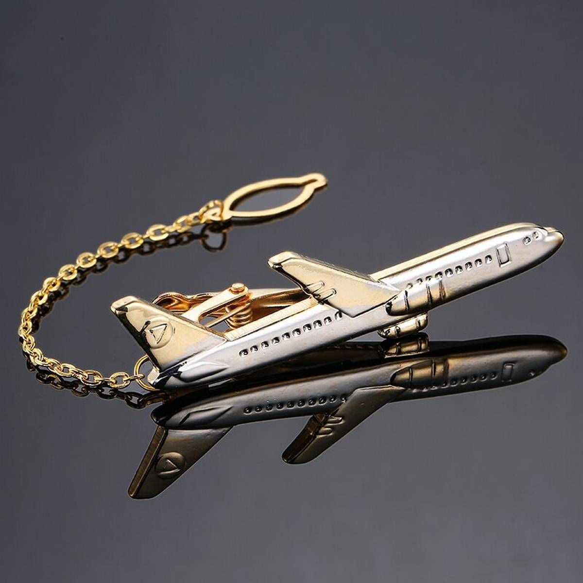 Men's Gold Plated Tie Bar Clasp Clip