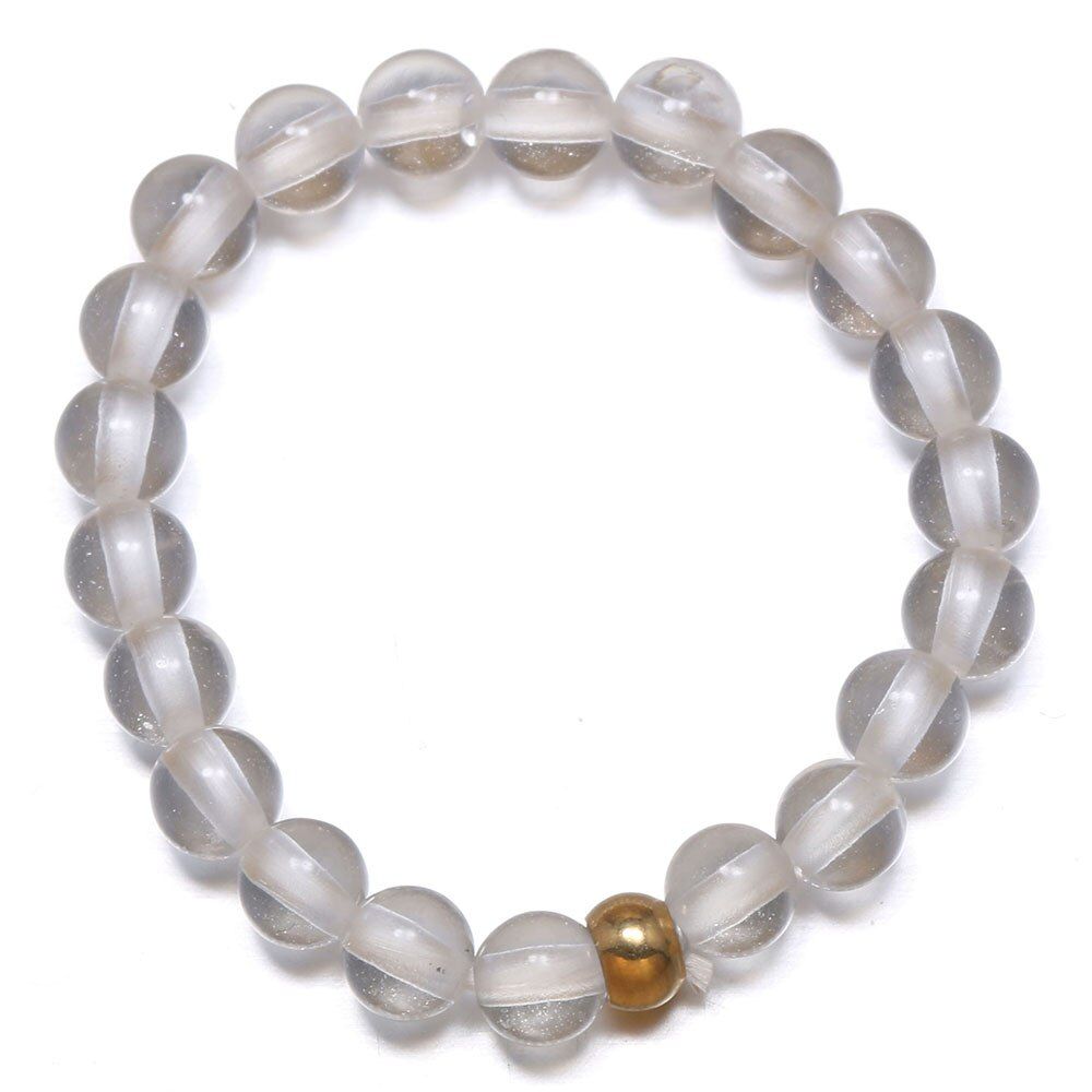Natural Stone Beads Rings 3mm Stainless Steel Beads Multi Color Elastic Strand Finger Ring Handmade Creative Ring for Women Men