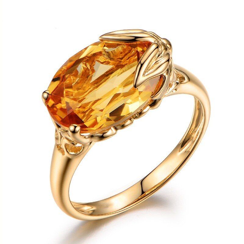 Bague Ringen Silver 925 Ring For Women Oval Shape Topaz Gemstone Ring Female Jewely Engagement Anniversary Party Size 6-10