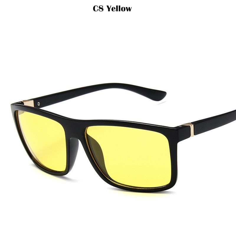 2021 Sunglasses men Classic Square sunglasses  Design UV400 protection Shades oculos de sol hombre glasses Driver-Yellow-MULTI