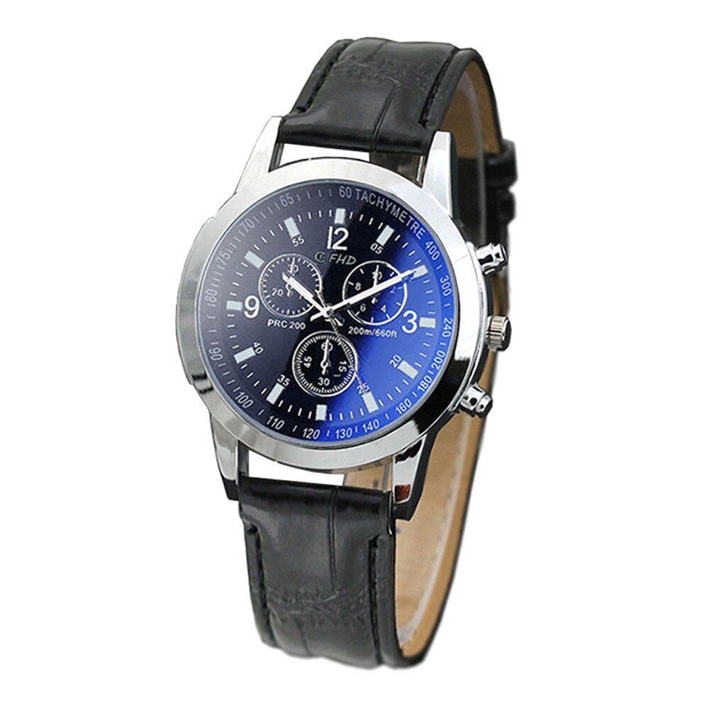 2020 Fashion Blue Ray Glass Watch Men Business Neutral Quartz Simulates Wrist Watch Gifts Reloj de hombre Drop Shopping