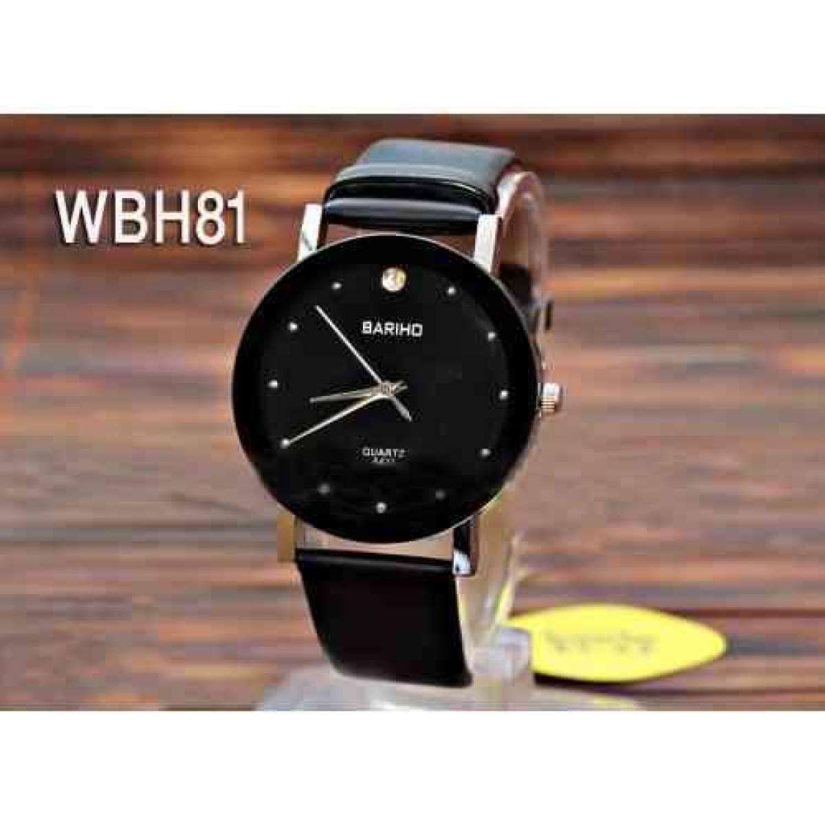 Artificial Leather Analog Watch For Men-Black