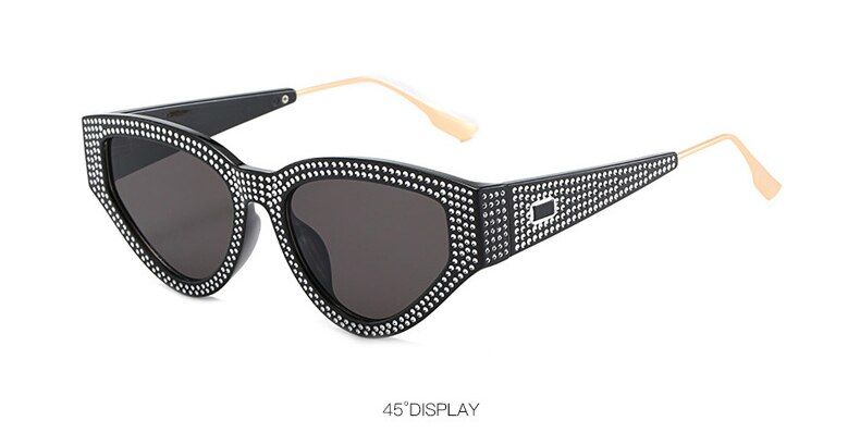 C1WERGASUN Luxury Cat Eye Sunglasses Women Rhinestone Small Women Brand Sunglasses Female Vintage Sunglass UV400