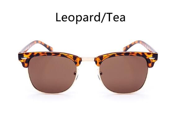 leopard teaClassic Designer Inspired Vintage Sunglasses Women Flash Lens Summer Fashion Men Sun Glasses Transparent Rivet Shades