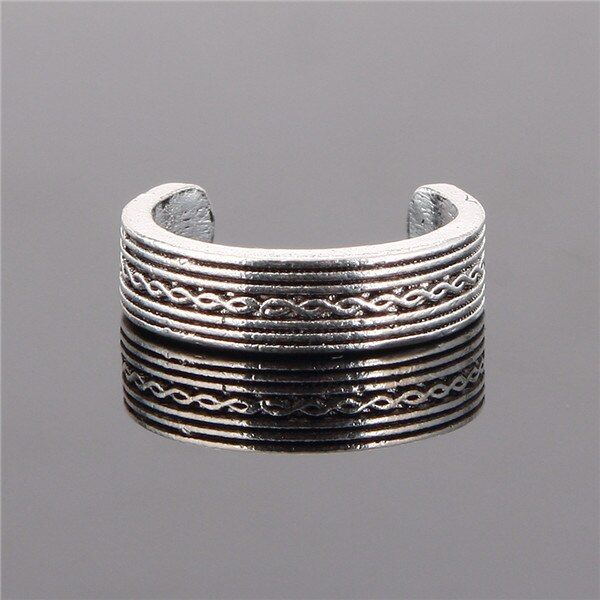 1Pcs Women Lady Unique Adjustable Opening Finger Ring Retro Carved Toe Ring Foot Beach Foot Jewelry #243219