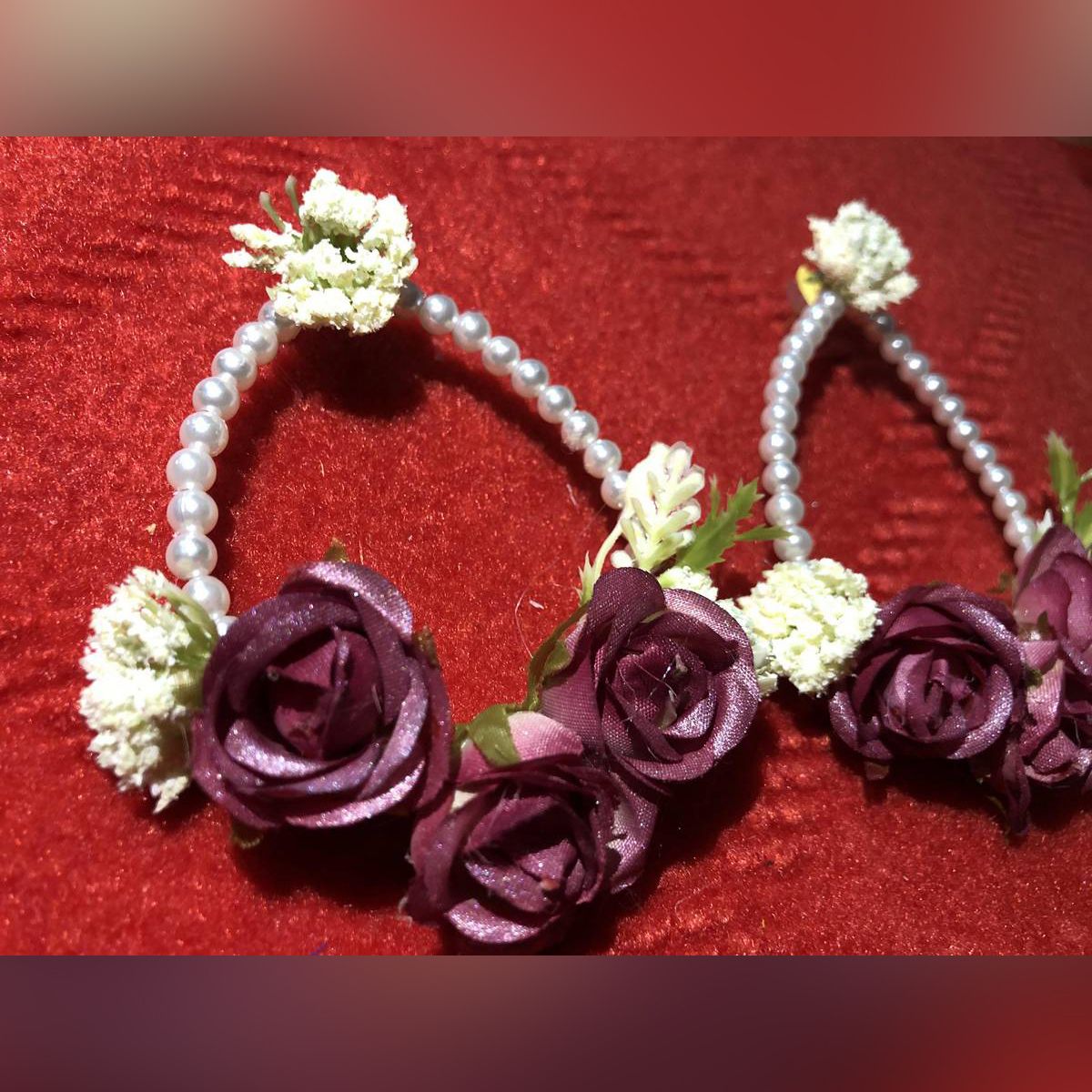 Artificial Flower Jewellery Earrings2 Pcs Bridal/Holud/Boishakh Fashion For Women