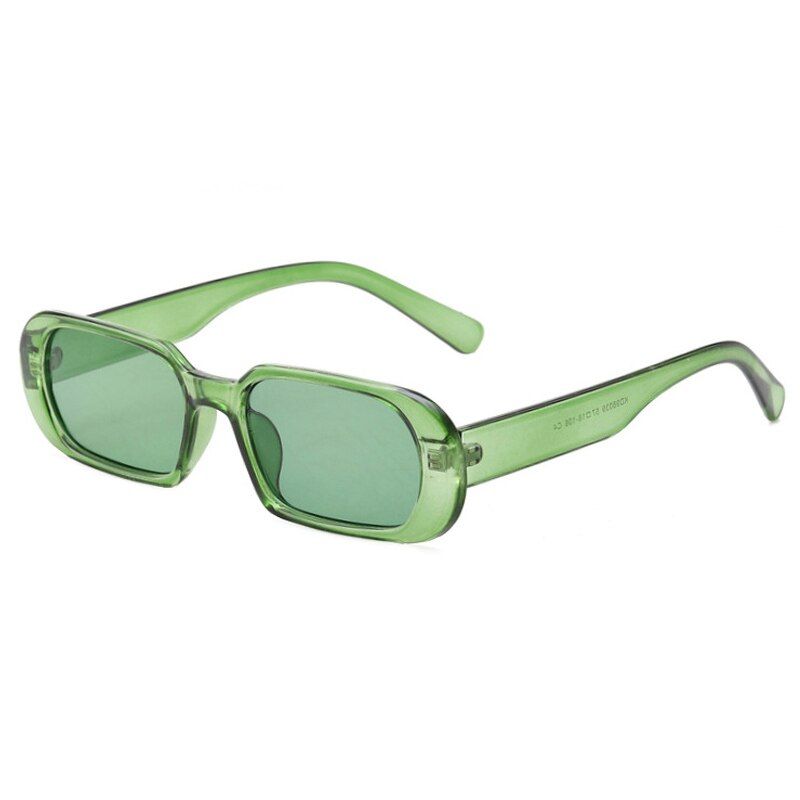 GreenSO&EI Fashion Small Rectangle Sunglasses Women Clear Ocean Lens Eyewear Vintage Female Square Sun Glasses Shades UV400 Men