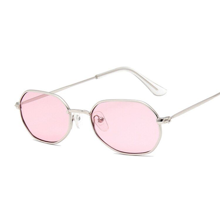 SilverPink2020 Red Brand Designer Vintage Oval Sunglasses Women Retro Clear Lens Eyewear Square Sun Glasses For Female Male UV400