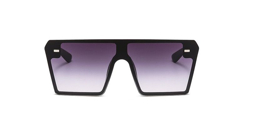 C2 black gray47238 Oversized Square FlatTop Sunglasses Men Women Fashion Shades UV400 Vintage Glasses