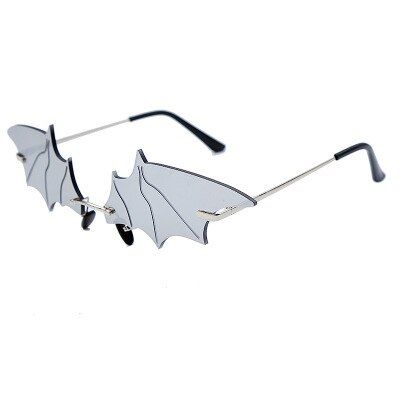 silver2020 retro trend polygon women sunglasses unique rimless eyewear female brand designer oversized bat sun glasses