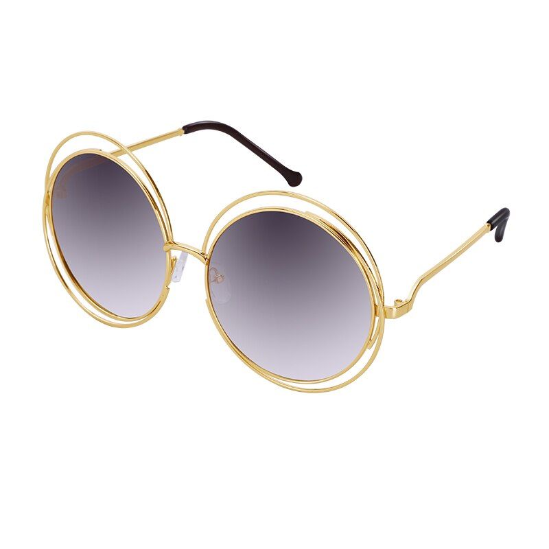 C62019 Brand Vintage Sunglasses Women Round Big Size Oversized lens Sunglasses Fashion Metal Frame Oculos De Sol Gafas