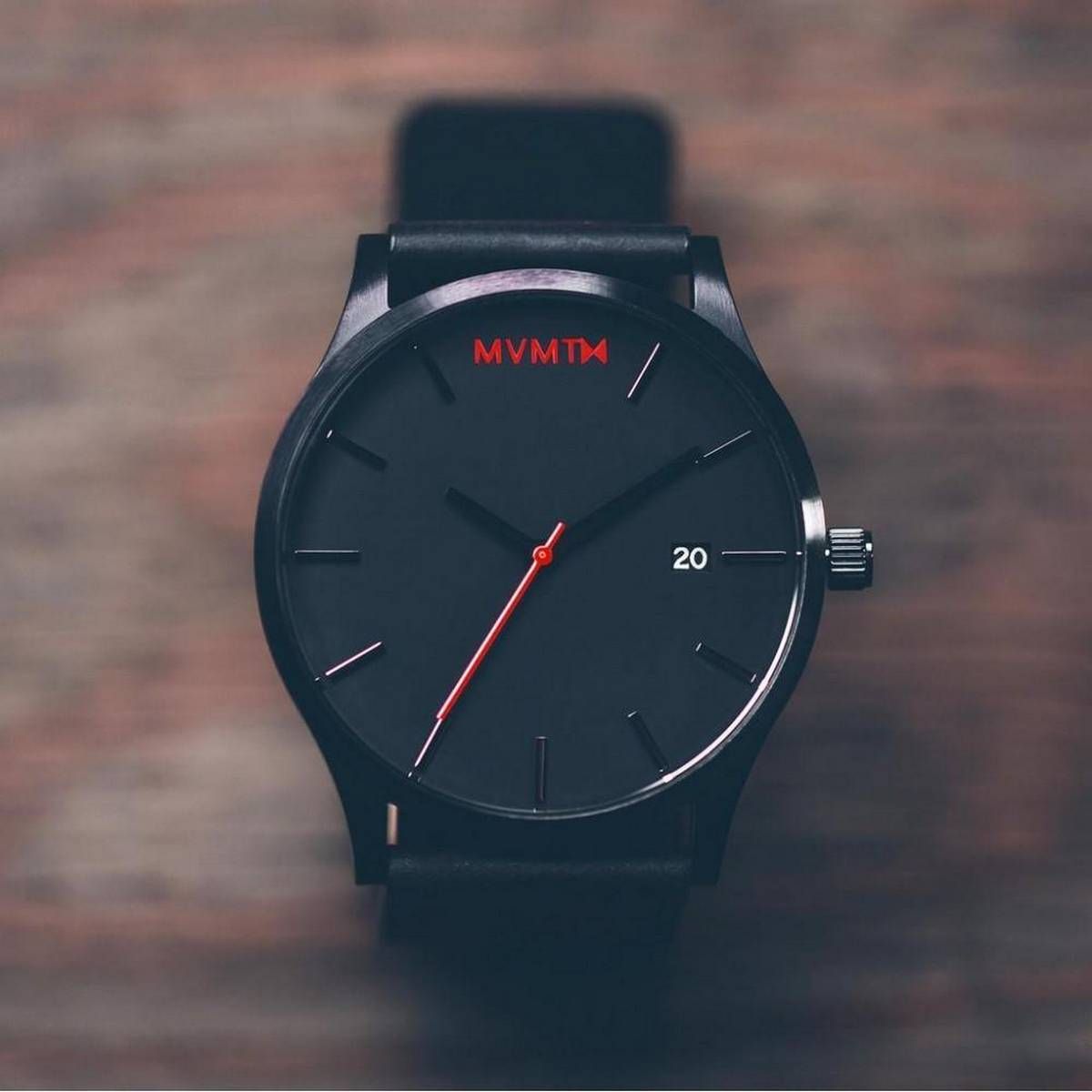 Pu Leather Analog Watch for Men-Black