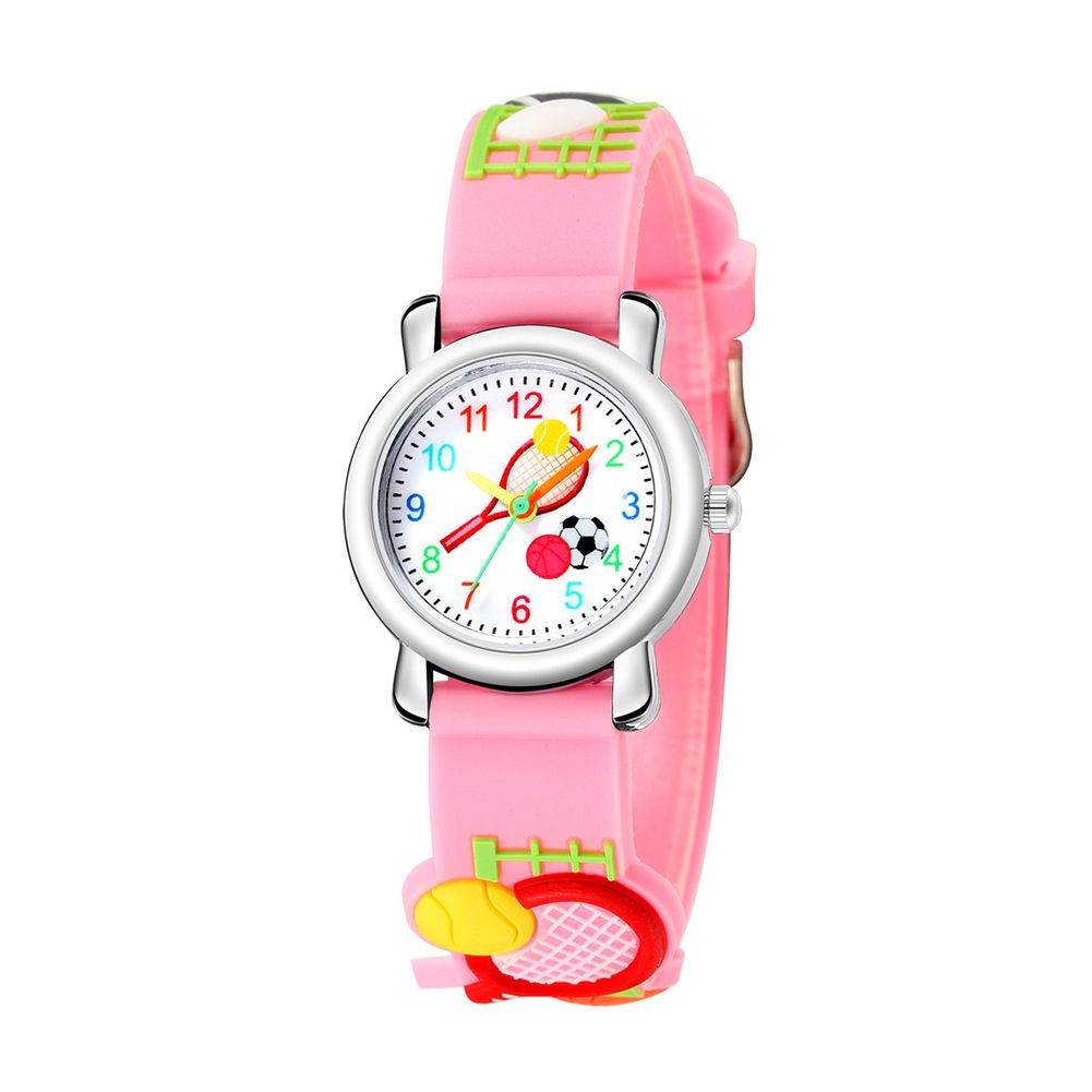 Tennis Sports Pattern Relief Student Children Gift Cute Plastic Quartz Watch