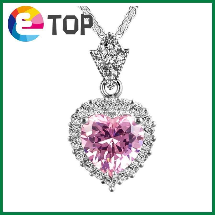 European And American New Micro-Set Heart-Shaped Necklace Women'S Fashion Simple And Versatile Engagement Party Necklace Jewelry