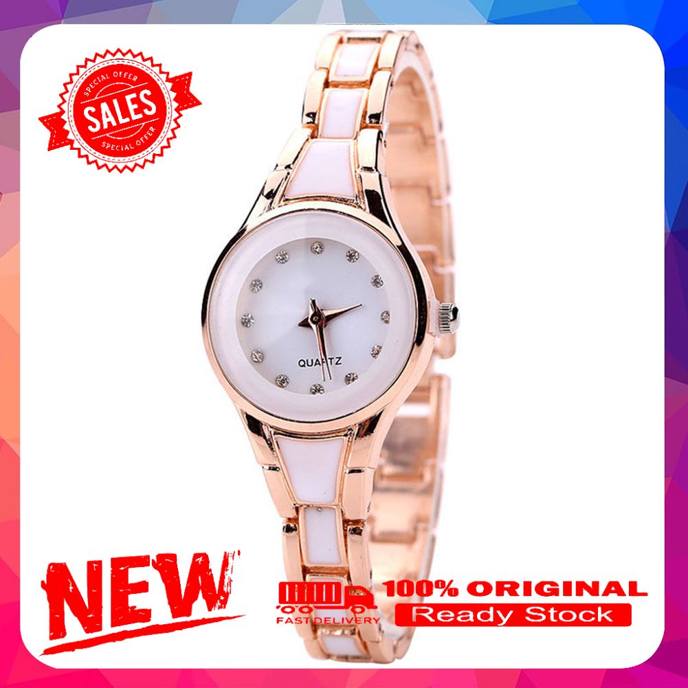 Vist Fox Women Fashion Stainless Steel Round Case Analog Quartz Bracelet Wrist Watch