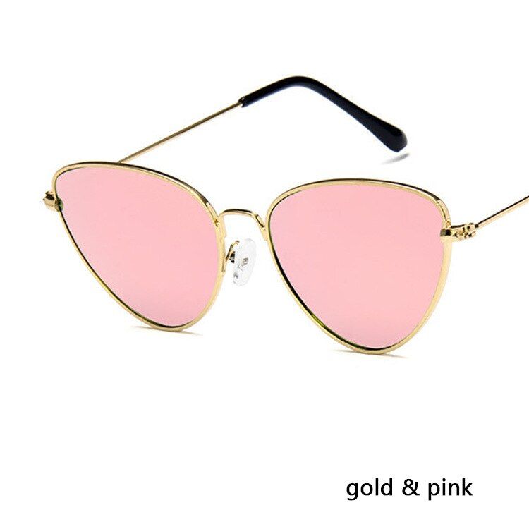 3Sexy Lady Cat Eye Sunglasses Fashion Women Vintage Wrap Metal Frame Clear Lenses Sun Glasses For Female UV400