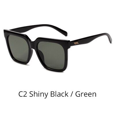 C2 Shiny Black-GreenRalferty 2020 Vintage Square Sunglasses for Women Men Retro Designed Sun Glasses Classic Shades Trendy Eyewear Oculos de Sol