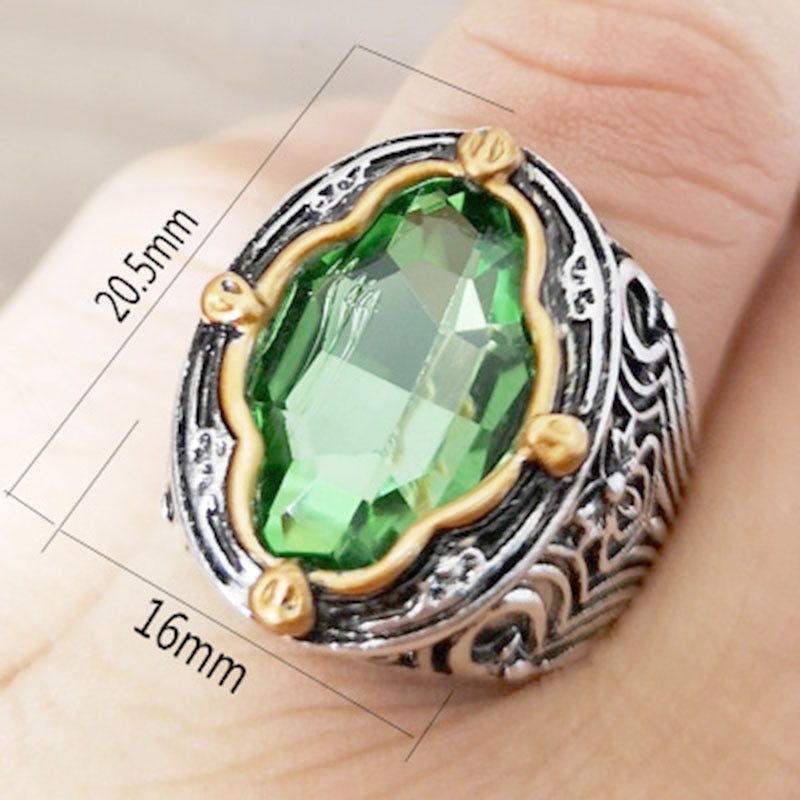 Big Blue CZ Zircon Stone Vintage  Color Rings for Men Women Unisex Retro Carving Knuckle Finger Midi Rings Jewelry Z4Q939